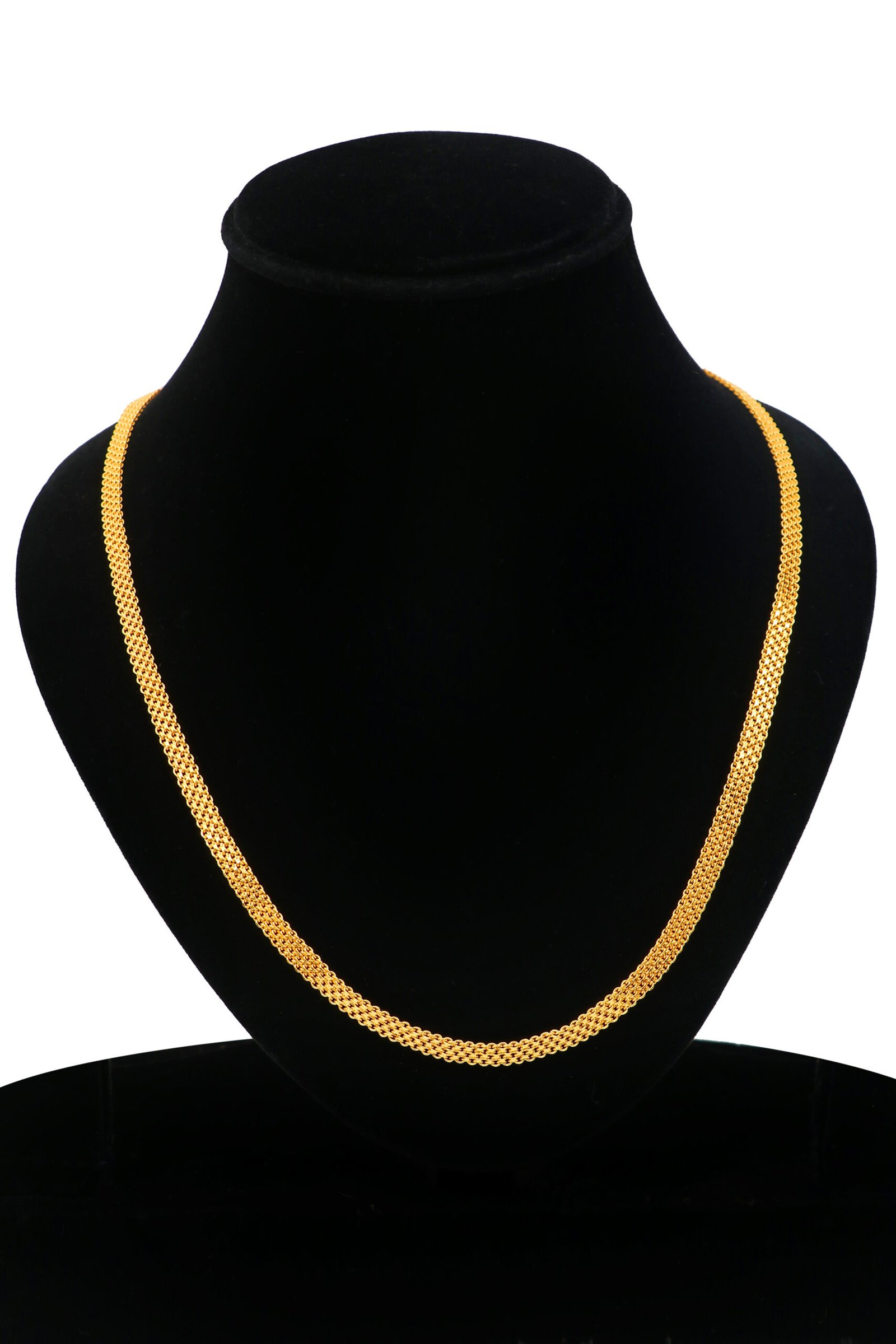 (16) Textured Bead Style Gold Chain