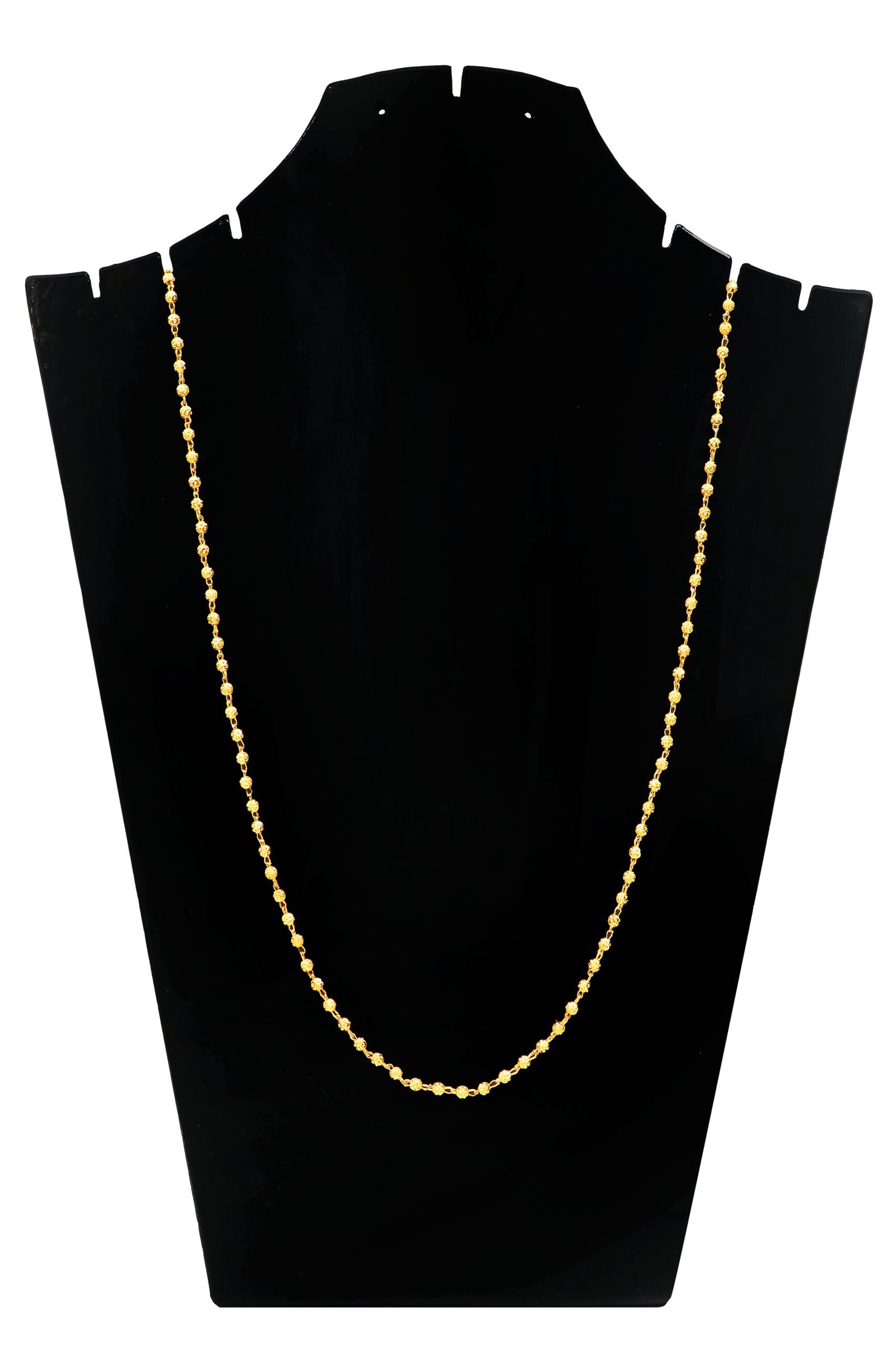 (18) Traditional Gold Plated Small Bead Chain Necklace for Men & Women