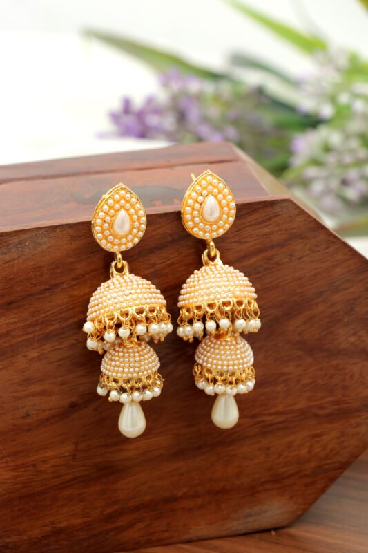 Ruby & Kundan Studded Gold-Plated Earrings