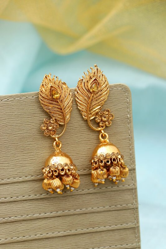 Black and Gold Teardrop Earrings