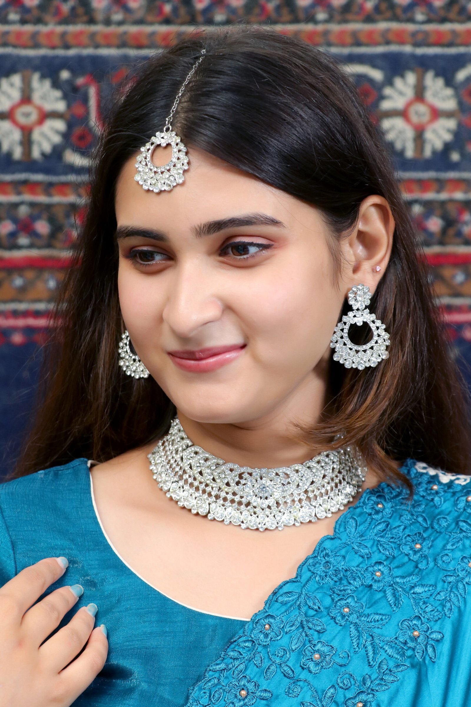 IMG_0694 Silver Oxidized Boho Necklace Set