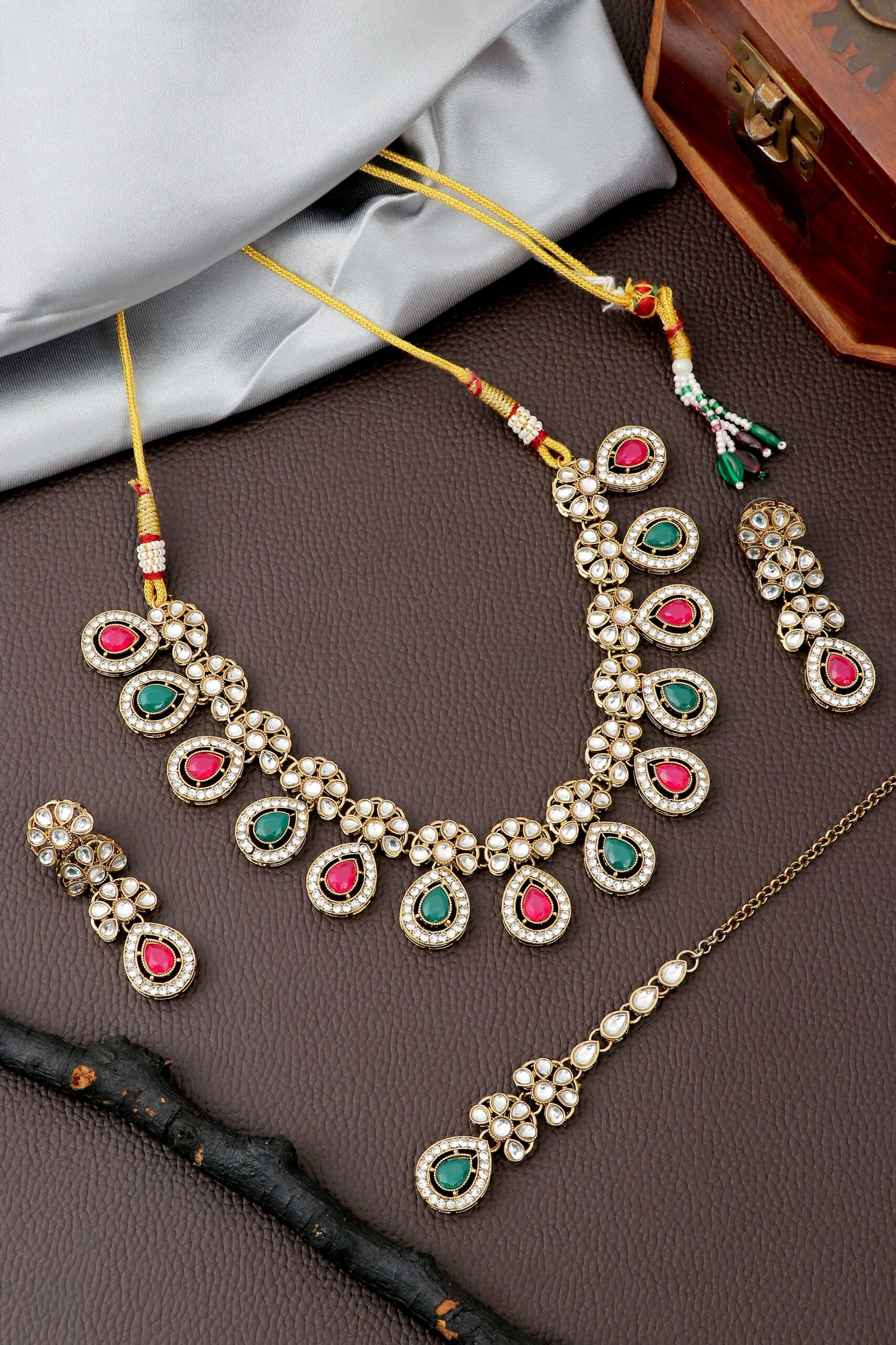 IMG_0902 Multi-Color Bead & Kundan Festive Set