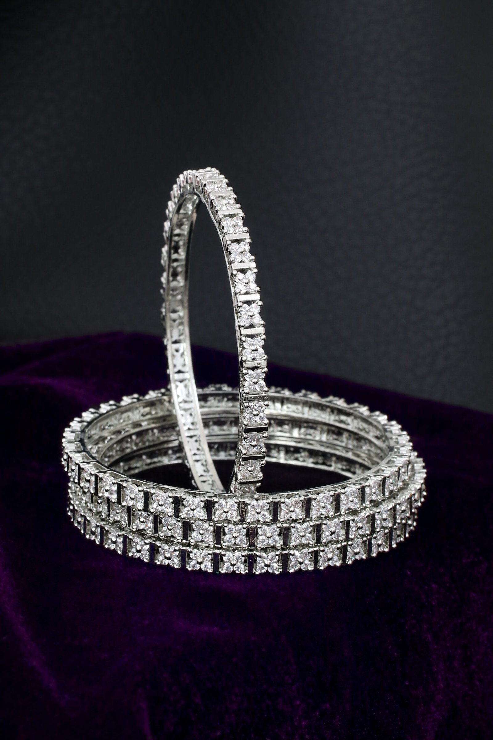 IMG_1026 Elegant Silver Plated Zircon Bangles – Sparkling Grace Collection