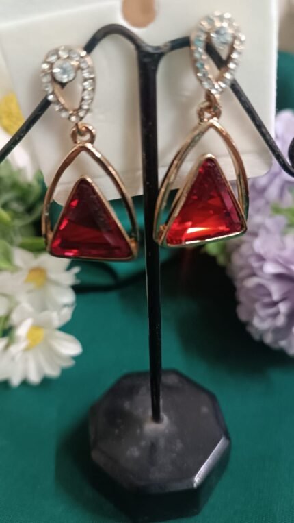 Crystal Hoop Charm Earrings